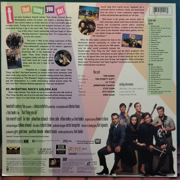 1997 That Thing You Do Tom Hanks Liv Tyler Letterbox Laserdisc Format - Picture 2 of 4